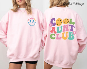 Cool Aunt Club Sweat-shirt imprimé devant et dos