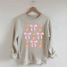 Sweat-shirt Joyeuses Pâques avec nœud en forme de lapin