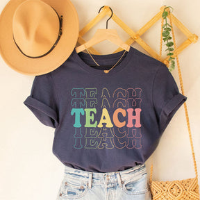 Retro Teach Letter Print T-shirt