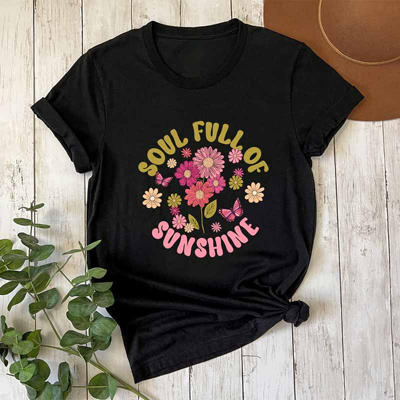 T-shirt à fleurs mignonnes Soul Full of Sunshine