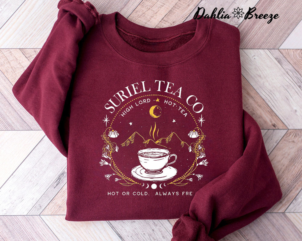 Suriel Tea Co Reading Book Lover Sweatshirt