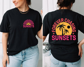 T-shirt de plage rétro Forever Chasing Sunsets