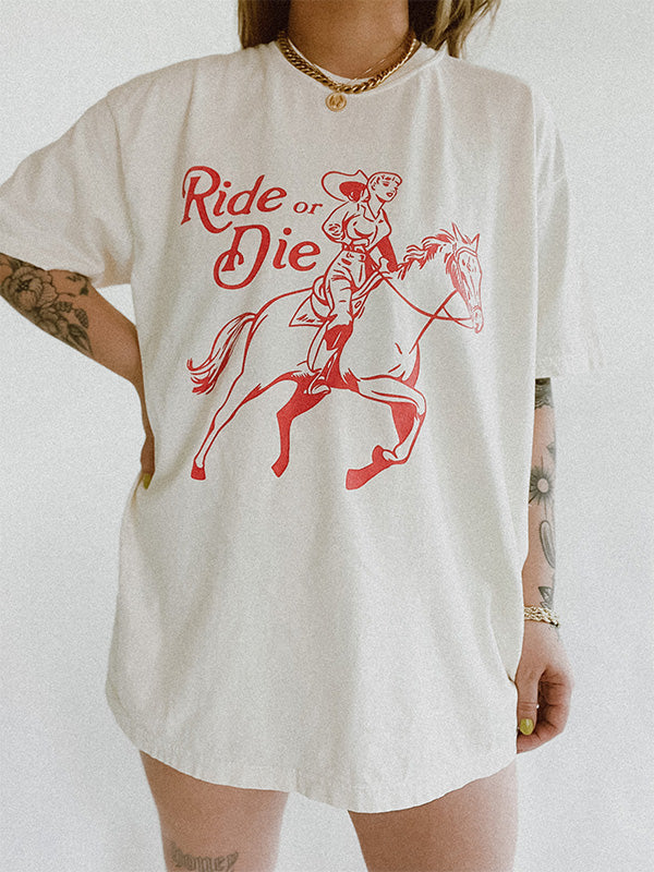 Ride or Die Western Cowgirl T-shirt