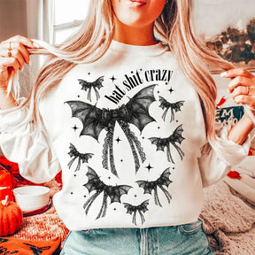 Halloween Bat Gothic Coquette Bow Sweatshirt