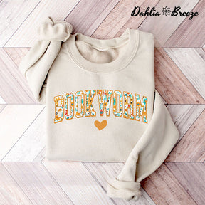 Floral Bookworm Book Lover Sweatshirt