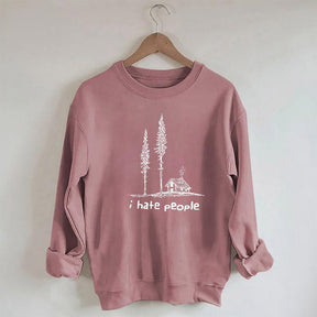 I Hate People Letter Print Sweatshirt