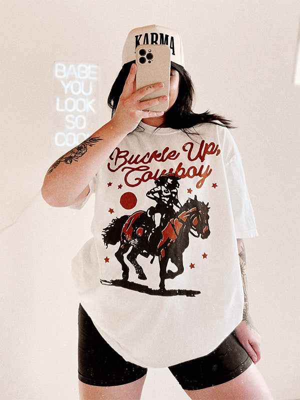 T-shirt western cowboy à boucle