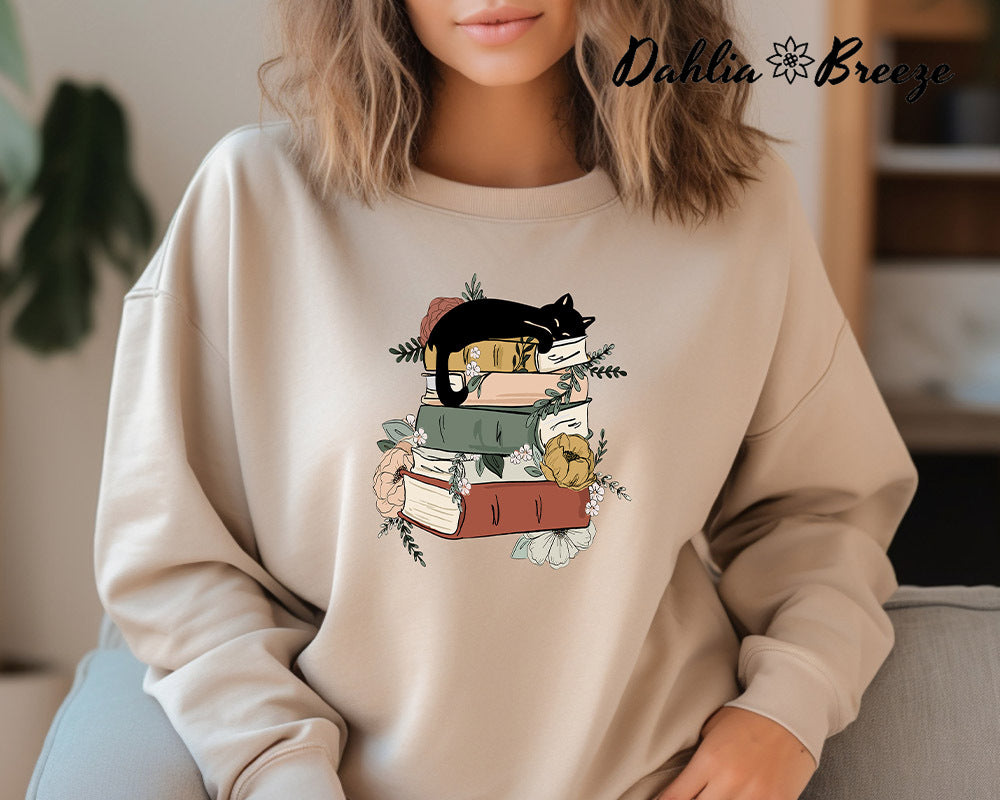 Books and Cats Bookish Sweatshirt