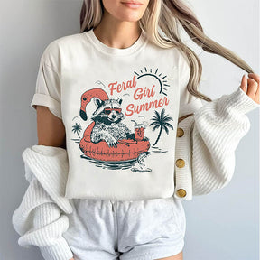 Vintage Feral Girl Summer Opossum T-shirt