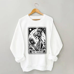 The Skeleton Tarot Card Book Lover Sweatshirt