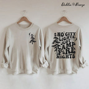 Camp Life Tree And Letter Print Sweatshirt