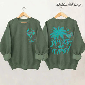 Tanned and Tipsy Retro Summer Sweatshirt