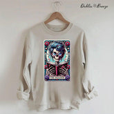 The Reader Tarot Card  Booktrovert Skull Sweatshirt