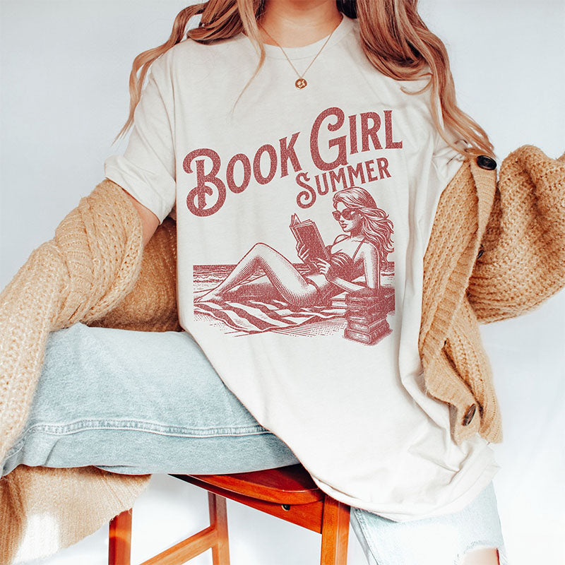 Book Girl Summer Bookish Beach T-shirt