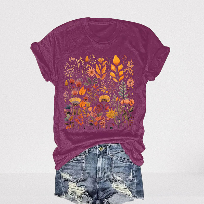 Vintage Wildflowers Botanical Nature Aesthetic T-shirt