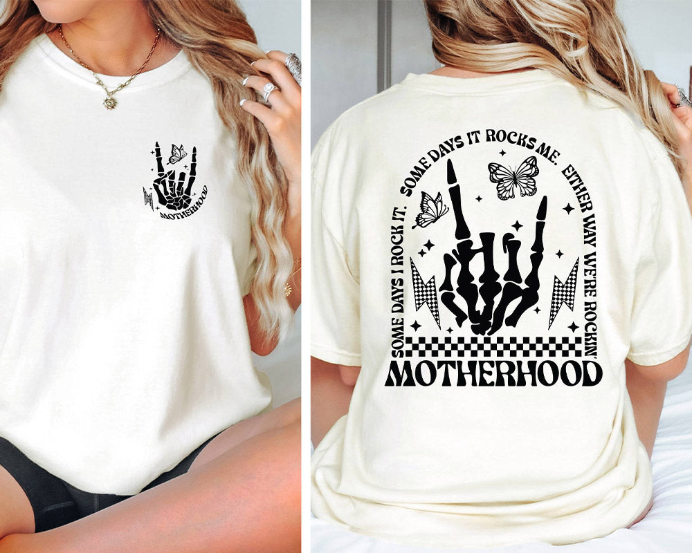 Funny Motherhood Rock Skeleton T-shirt