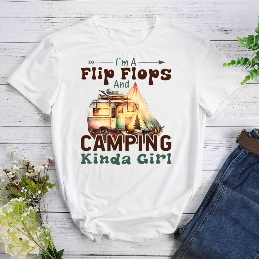 Camping Kinda Girl Round Neck T-shirt