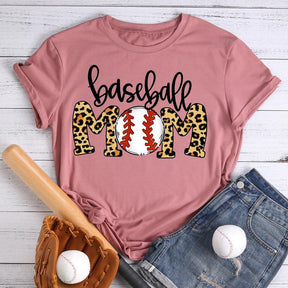 Leopard Baseball Mom T-shirt