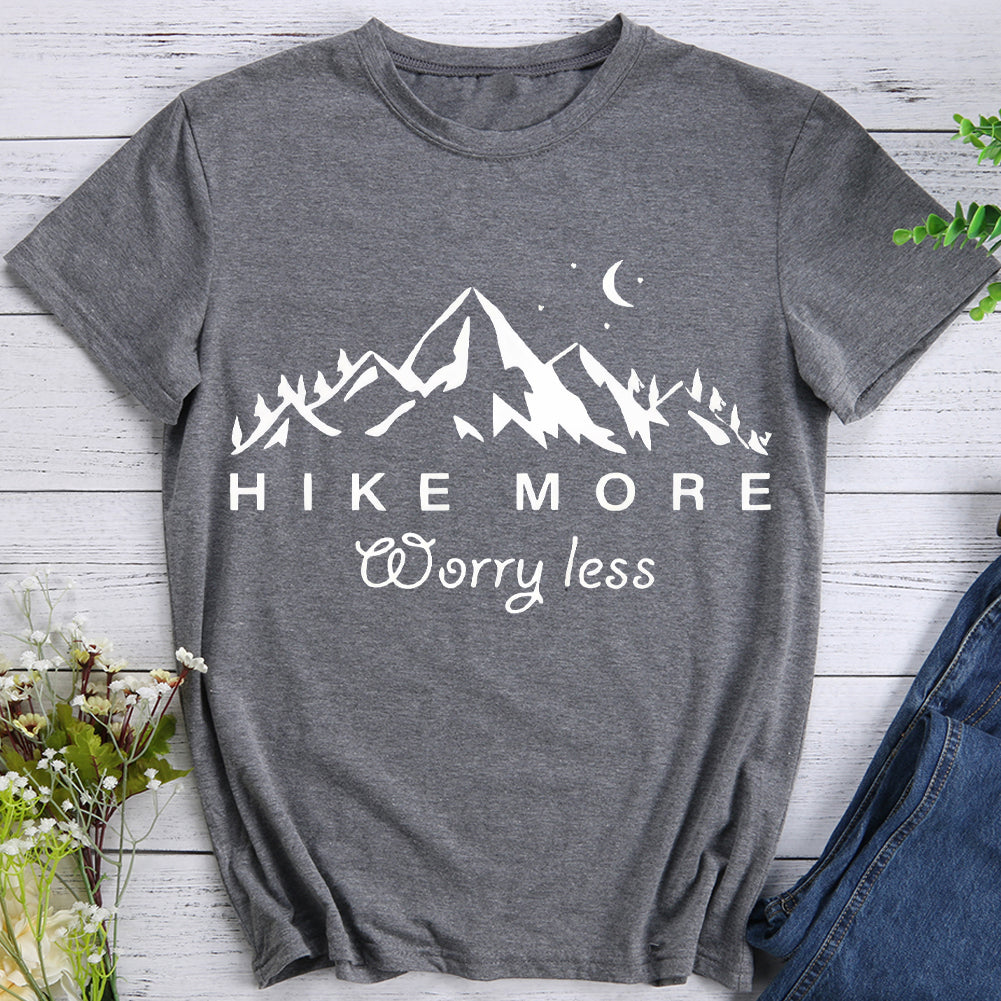 Starry Mountain Hike More Worry Less Hiking T-shirts