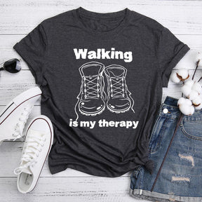 Walking Is My Therapy Hiking T-shirt