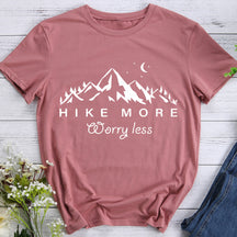 Starry Mountain Hike More Worry Less Hiking T-shirts