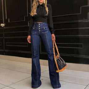 Jean skinny taille haute avec boutons