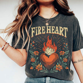 Fireheart Trendy Print Bookish T-shirt