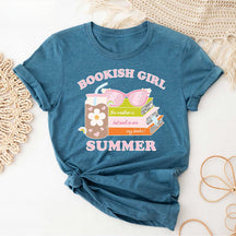 Bookish Vacation Book Girl Summer T-shirt