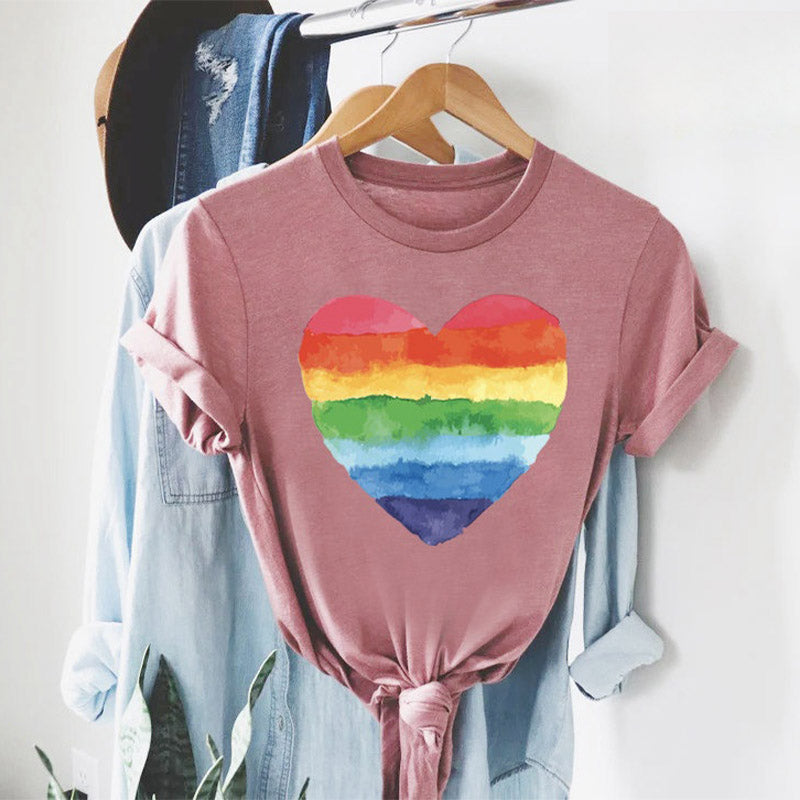 Watercolor Rainbow Heart T-shirt