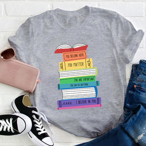 Positive Colorful Books T-shirt