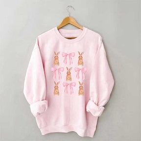 Happy Easter Bunny Bow Sweatshirt