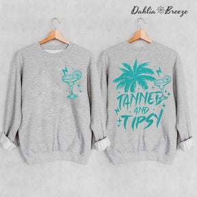 Tanned and Tipsy Retro Summer Sweatshirt