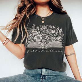 Just One More Chapter Flower Book T-shirt