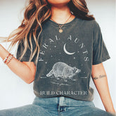 Feral Aunts Build Character Crescent Moon T-shirt