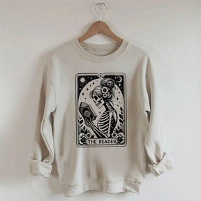 The Skeleton Tarot Card Book Lover Sweatshirt