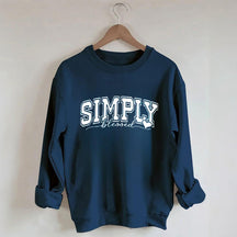 Simply Blessed Letter Print Sweatshirt