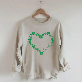 Heart Shamrock St Patrick's Day Sweatshirt