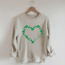 Sweat-shirt Heart Shamrock St Patrick's Day