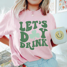 Retro St Patty's Day Lets Day Drink T-shirt