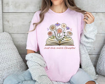 Just One More Chapter Flower Book T-shirt