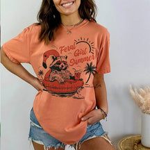 Vintage Feral Girl Summer Opossum T-shirt