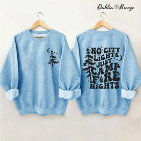 Camp Life Tree And Letter Print Sweatshirt