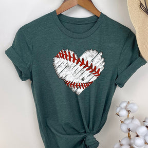 Baseball Distress Heart T-shirt