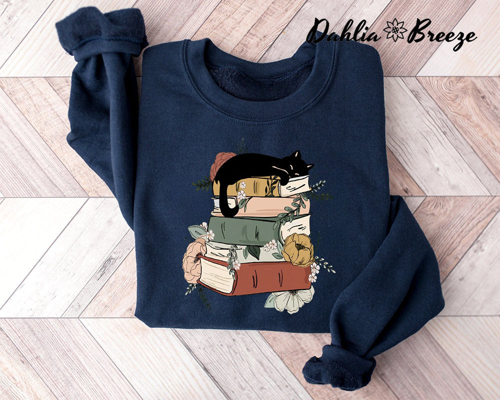 Books and Cats Bookish Sweatshirt