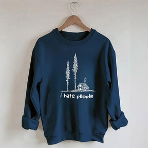 I Hate People Letter Print Sweatshirt