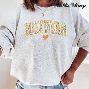 Floral Bookworm Book Lover Sweatshirt