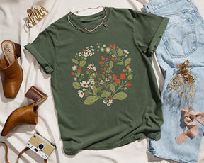 Boho Strawberry Botanical T-shirt