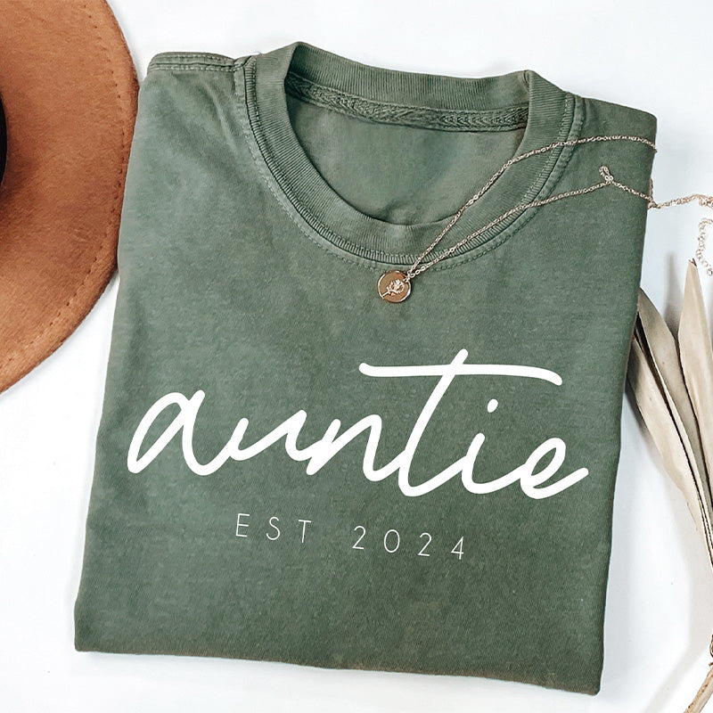 T-shirt imprimé lettre Cool Auntie