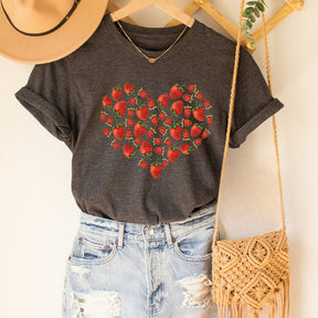 Strawberry Heart Fruit Lover T-shirt