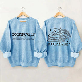 Booktrovert Definition Funny Floral Book Sweatshirt